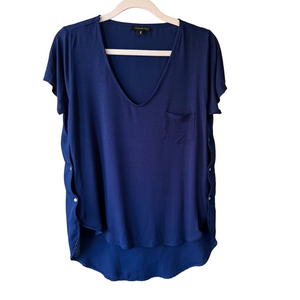 Dynamite Blue High Low Blouse